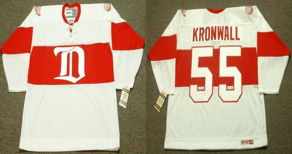 2019 Men Detroit Red Wings #55 Kronwall White CCM NHL jerseys